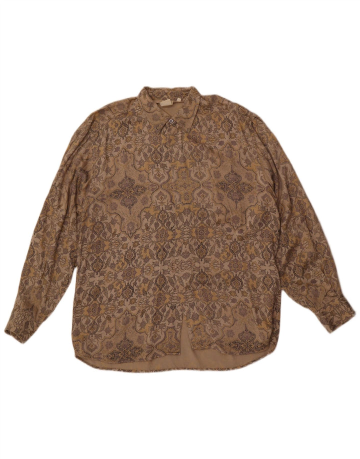 SUIS. & Company Chemise Homme Large Marron Paisley Viscose