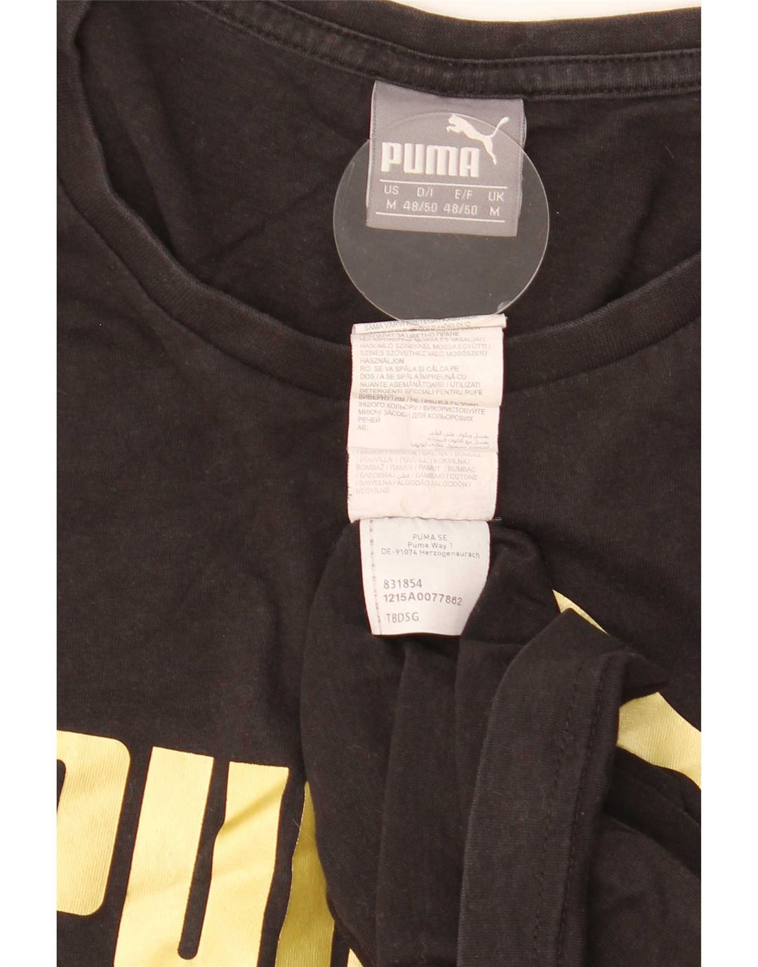 Puma T-Shirt Graphique Homme Noir Moyen Coton