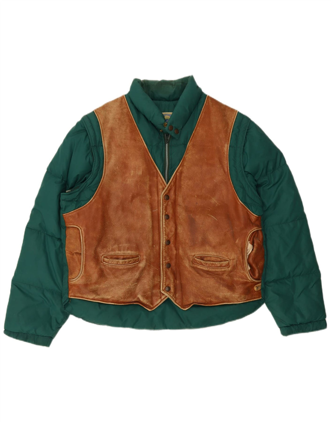 Charro Veste matelassée homme IT 48 vert moyen colour block
