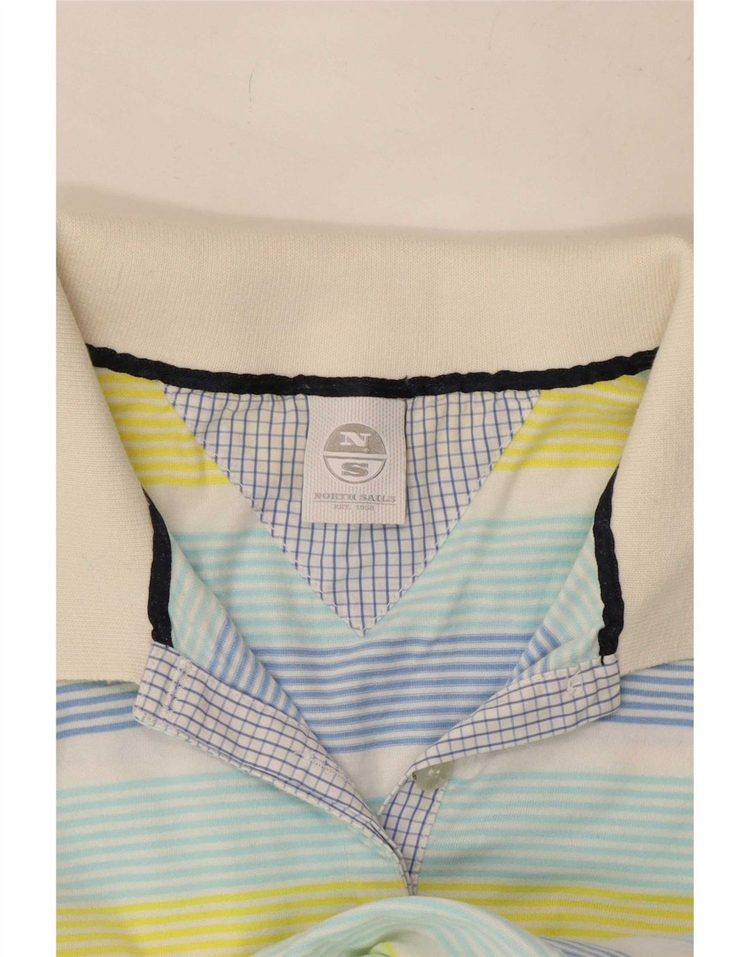 North Sails Polo Femme UK 12 Medium Multicolore Rayé Coton