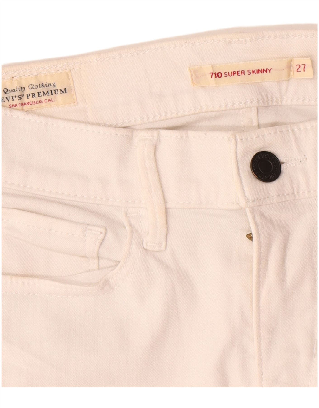 Levi's Jean 710 Super Skinny Femme Blanc