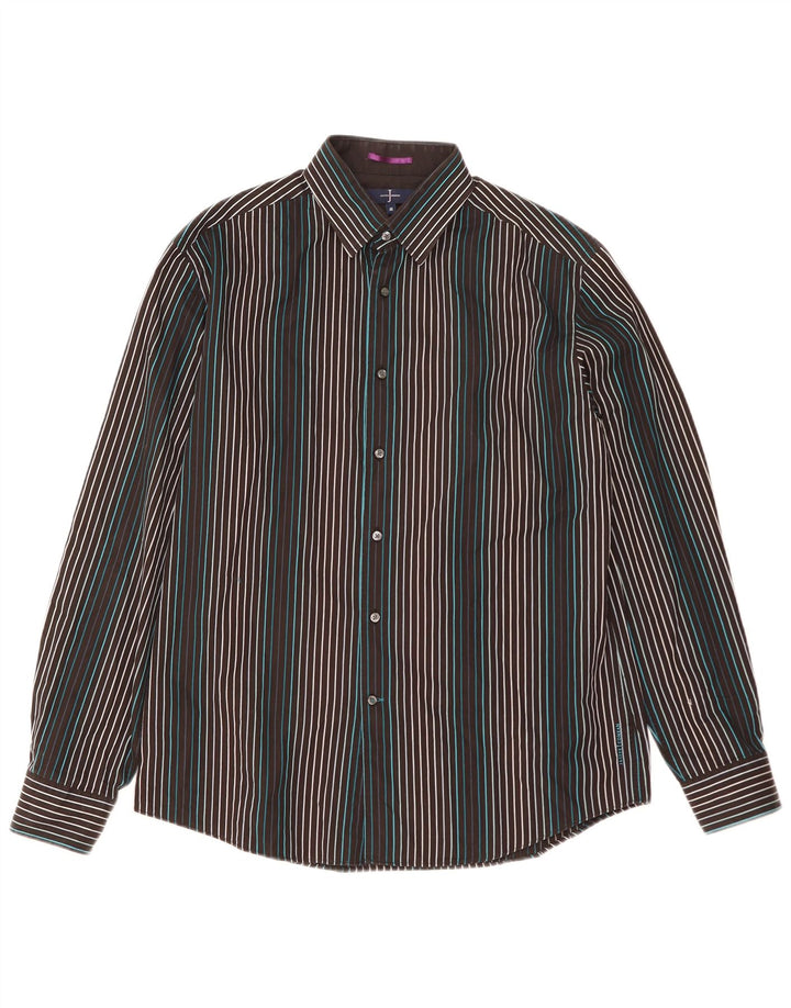 Jasper Conran Chemise Homme Coton Rayé Noir Moyen