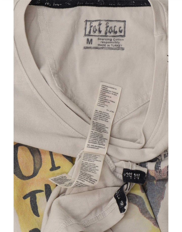 Fat Face T-Shirt Graphique Homme Blanc Moyen Coton