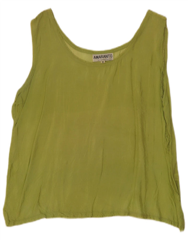 Amaranto Chemisier surdimensionné sans manches pour femme UK 44 Viscose vert moyen