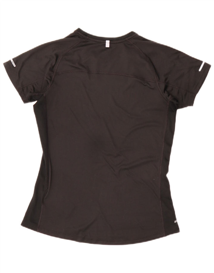 Nike Womens Dri Fit T-Shirt Top UK 12 Noir Moyen Polyester