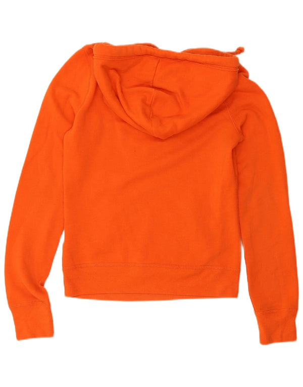Hollister Pull à capuche graphique pour femme UK 6 XS Orange Coton