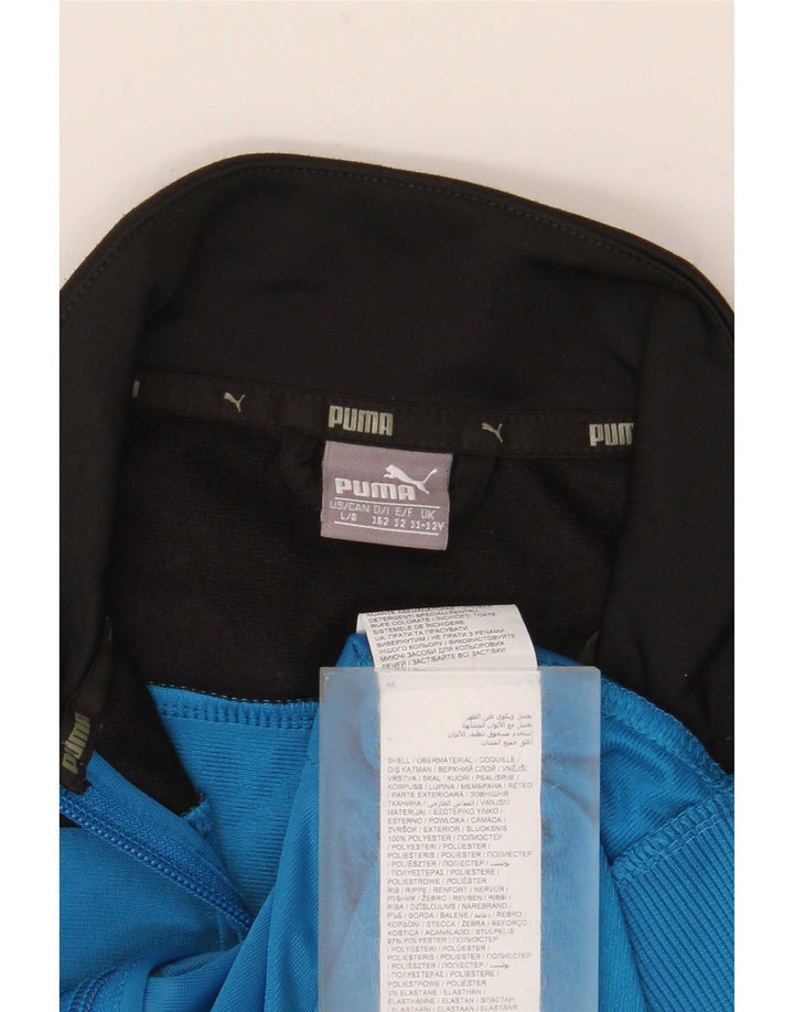 Puma Veste de survêtement pour garçon 11-12 ans Large Bleu Colorblock Polyester