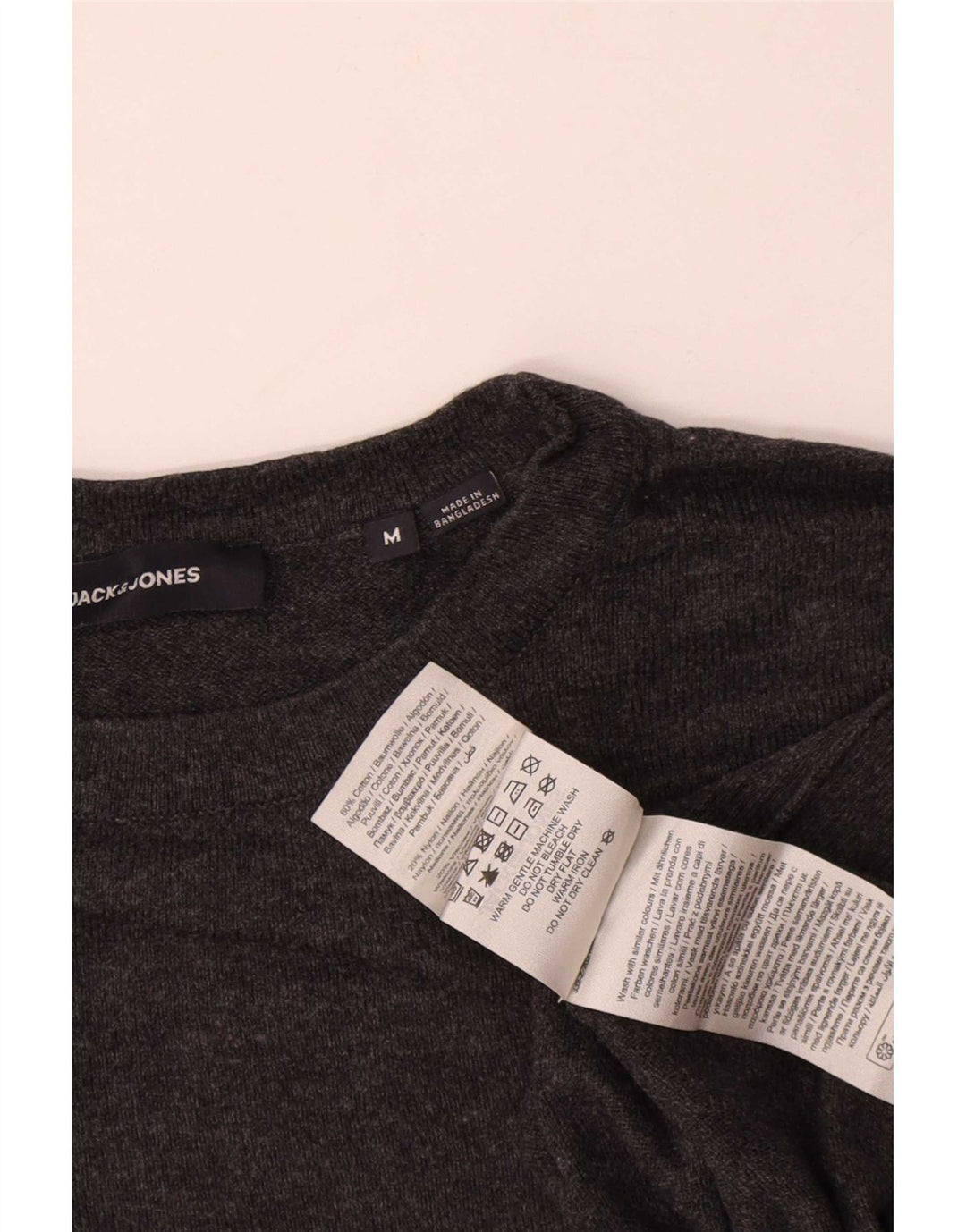 Jack & Jones Pull Col Rond Homme Gris Moyen Coton