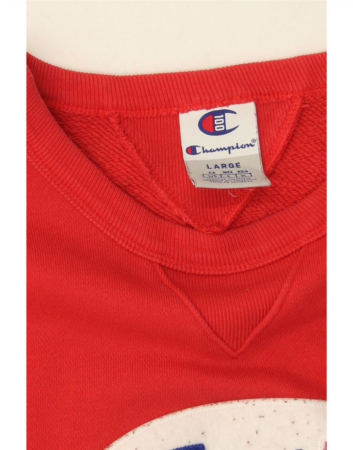 Champion Sweat-shirt graphique pour homme en coton rouge Taille L
