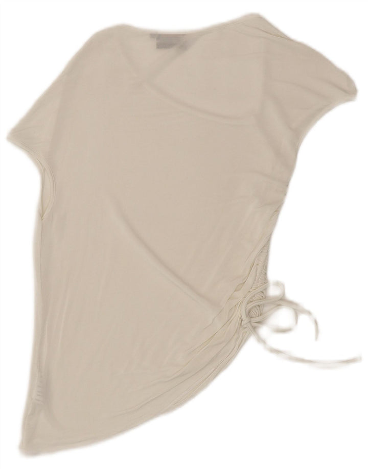 Max & Co. Haut chemisier asymétrique pour femme UK 44 Large Viscose Blanche