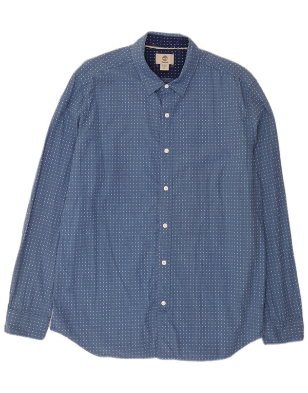 Timberland Chemise Slim Fit à Motif Abstrait Homme Bleu Coton