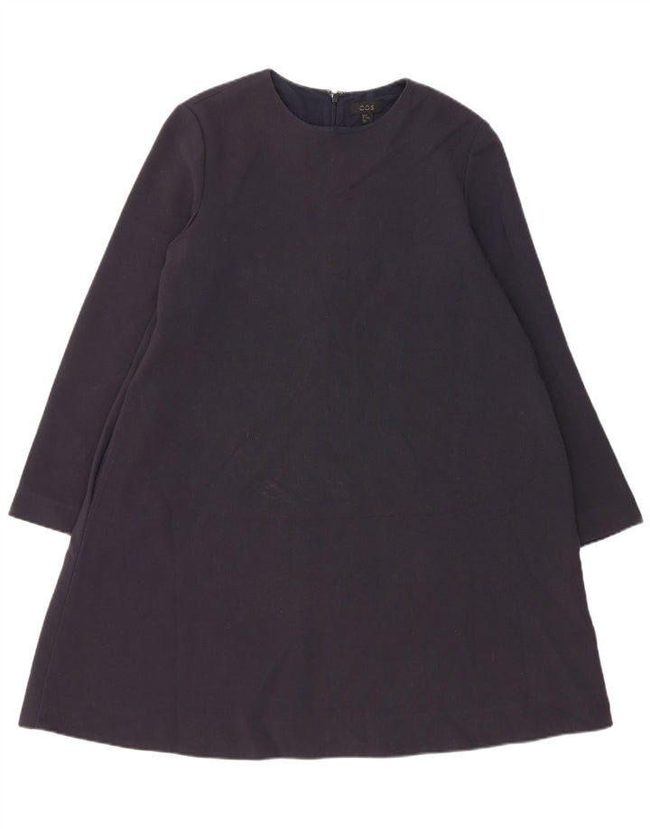 Cos Robe trapèze à manches longues pour femme EU 38 Bleu marine moyen Polyester