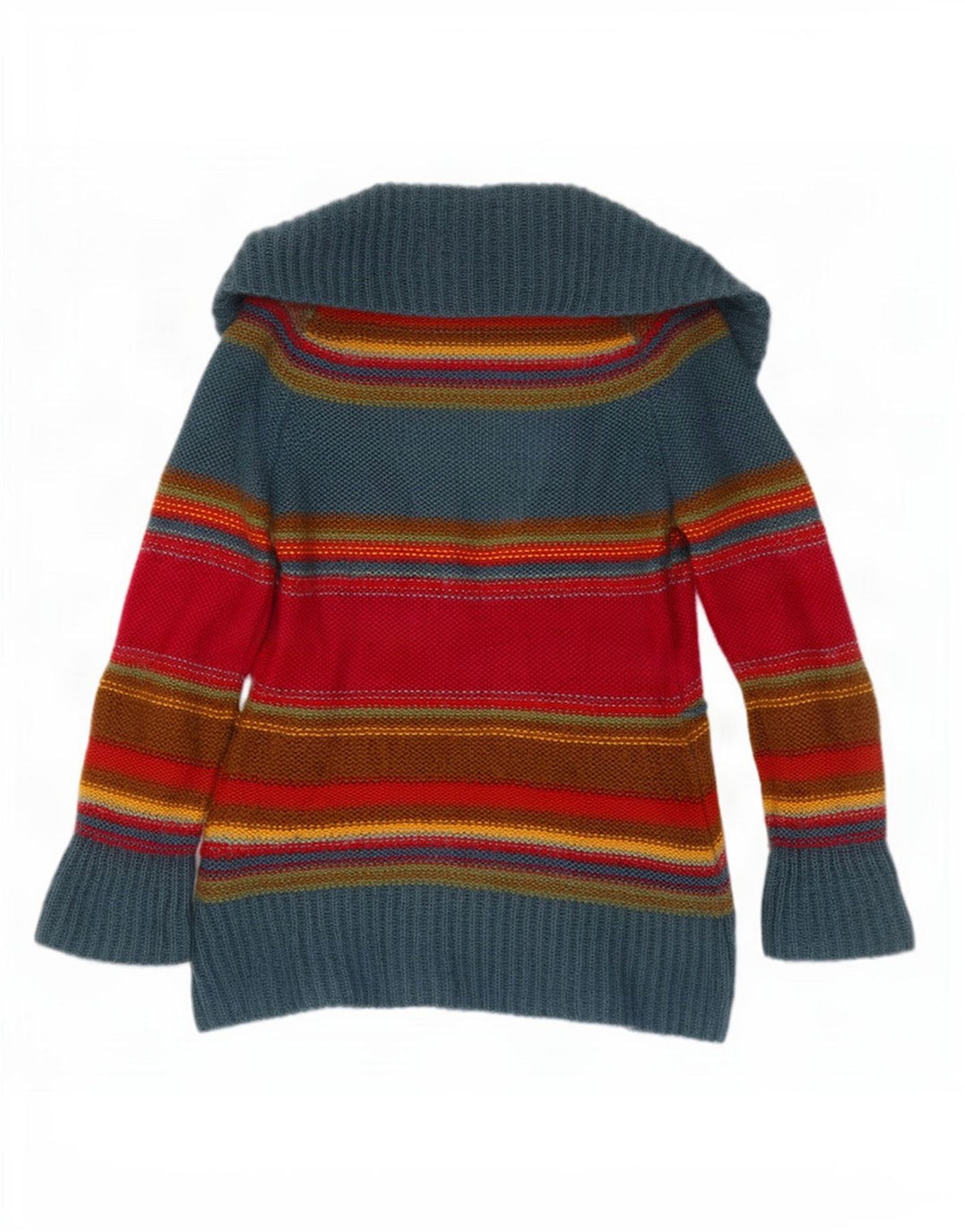 Monsoon Cardigan Pull Femme UK 12 Acrylique Rayé Multicolore Moyen