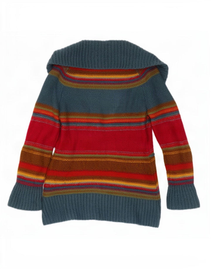 Monsoon Cardigan Pull Femme UK 12 Acrylique Rayé Multicolore Moyen