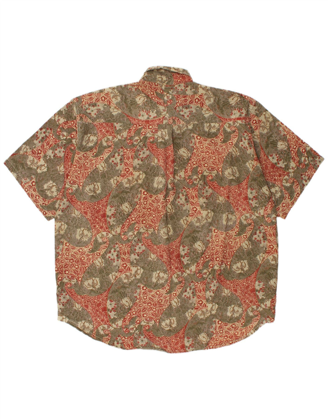 COMPAGNIE Chemise Manches Courtes Homme Kaki Floral Viscose