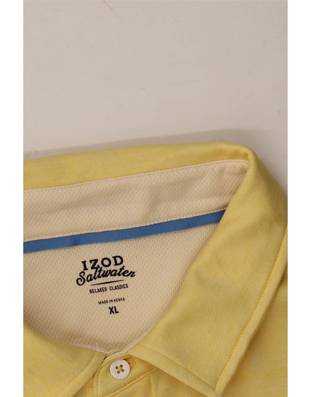 IZOD Mens Salt Water Polo Shirt XL Yellow Polyester Vintage Izod and Second-Hand Izod from Messina Hembry 