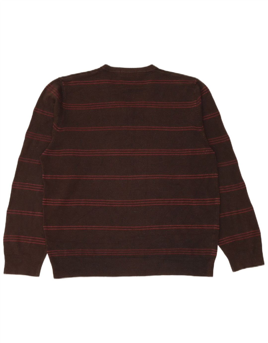 Marks & Spencer Pull col V pour homme en acrylique rayé marron