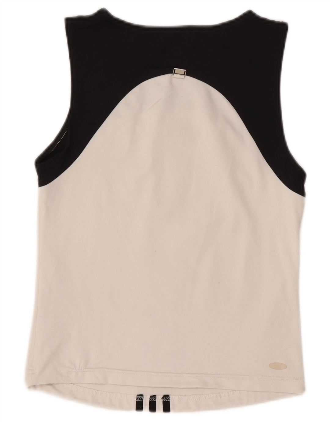 Adidas Femmes Crop Débardeur UK 12 Moyen Blanc Colorblock Polyester