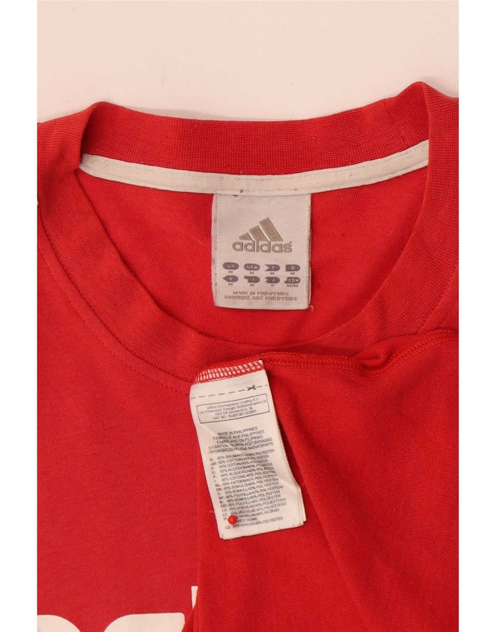 Adidas T-Shirt Graphique Homme Rouge Moyen Coton