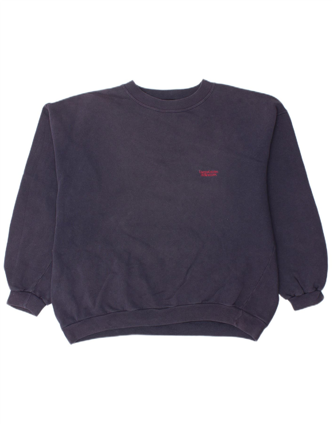 BENETTON Sweat-shirt surdimensionné pour femme UK 14 en coton bleu marine moyen