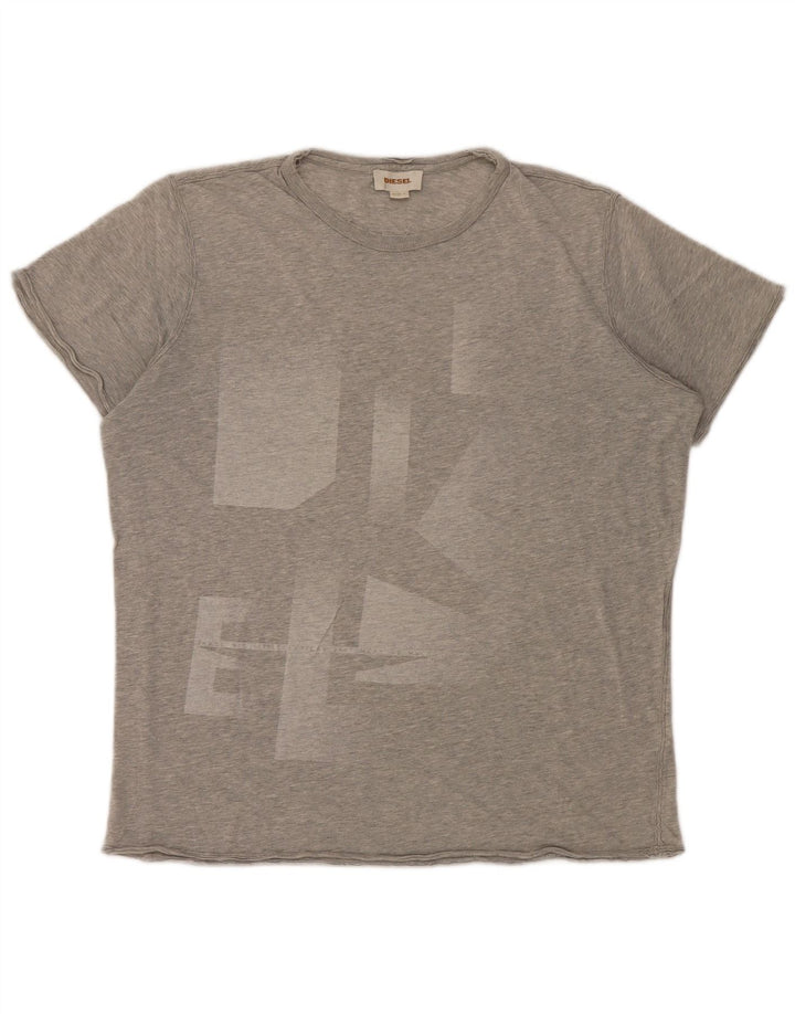 Diesel T-Shirt Graphique Homme Grand Gris Moucheté