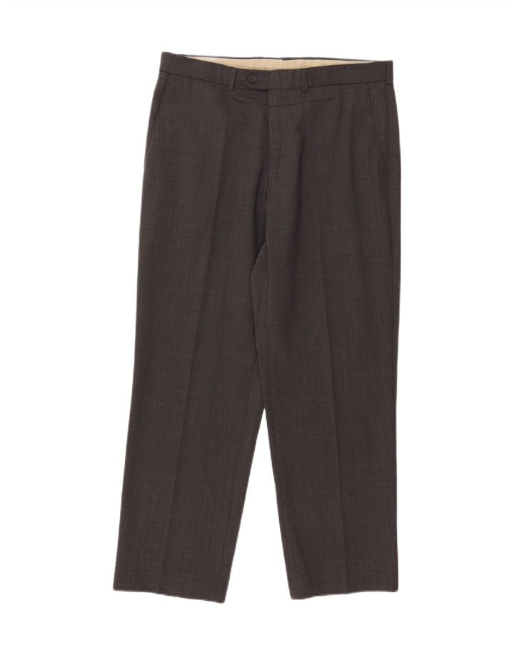 Marks & Spencer Pantalon de costume droit sur mesure pour homme W34 L29 Gris Polyester