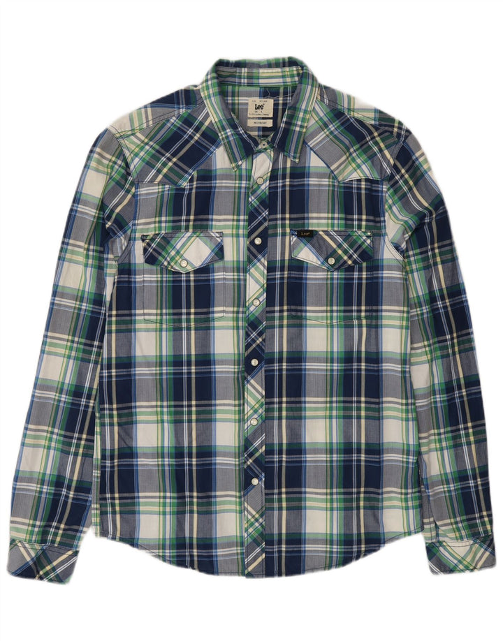 Lee Chemise Homme Grand Carreau Bleu Marine Coton