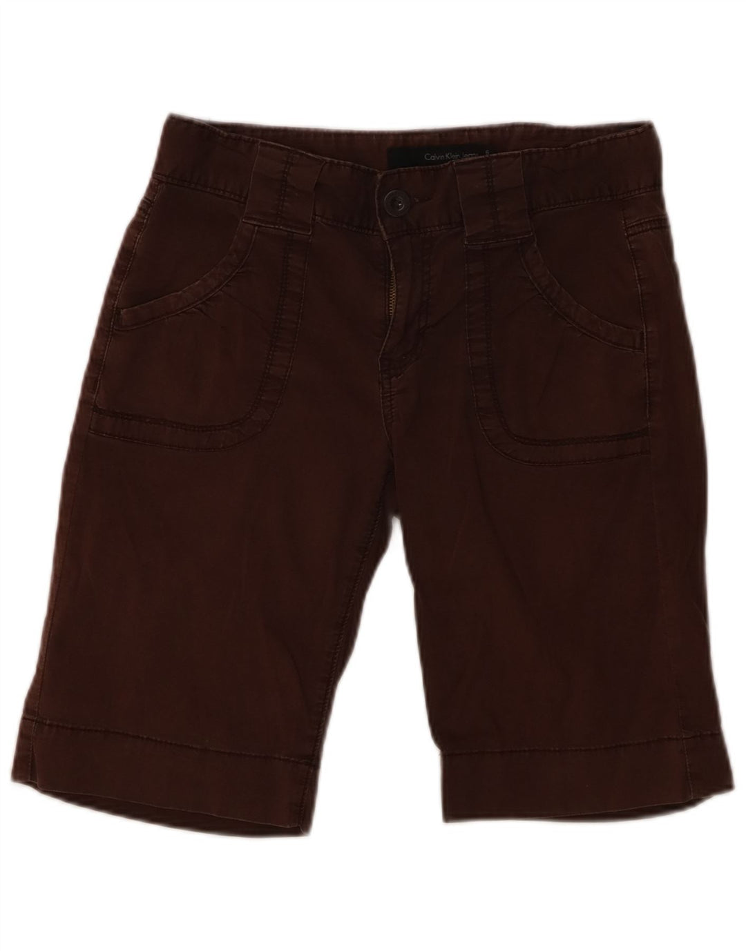 CALVIN KLEIN Short décontracté pour femme US 6 Medium W28 Marron Coton