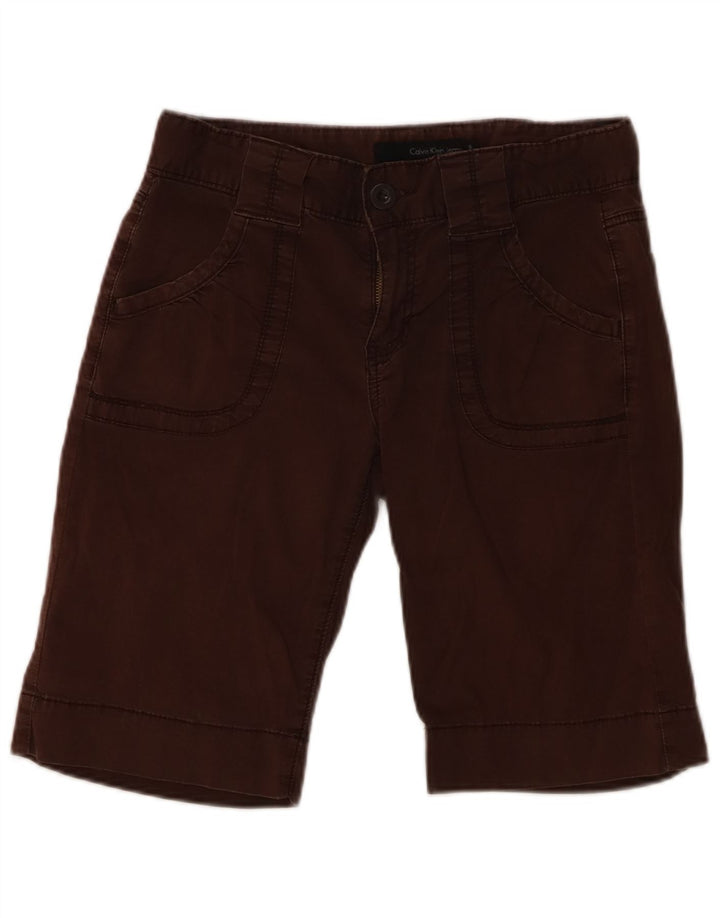 CALVIN KLEIN Short décontracté pour femme US 6 Medium W28 Marron Coton