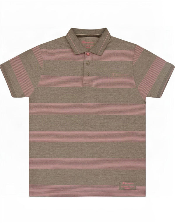 Champion Polo Homme Gris Moyen Rayé