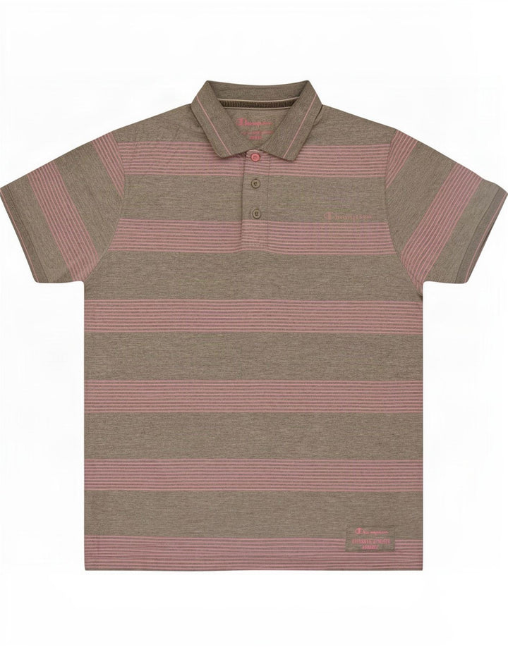 Champion Polo Homme Gris Moyen Rayé