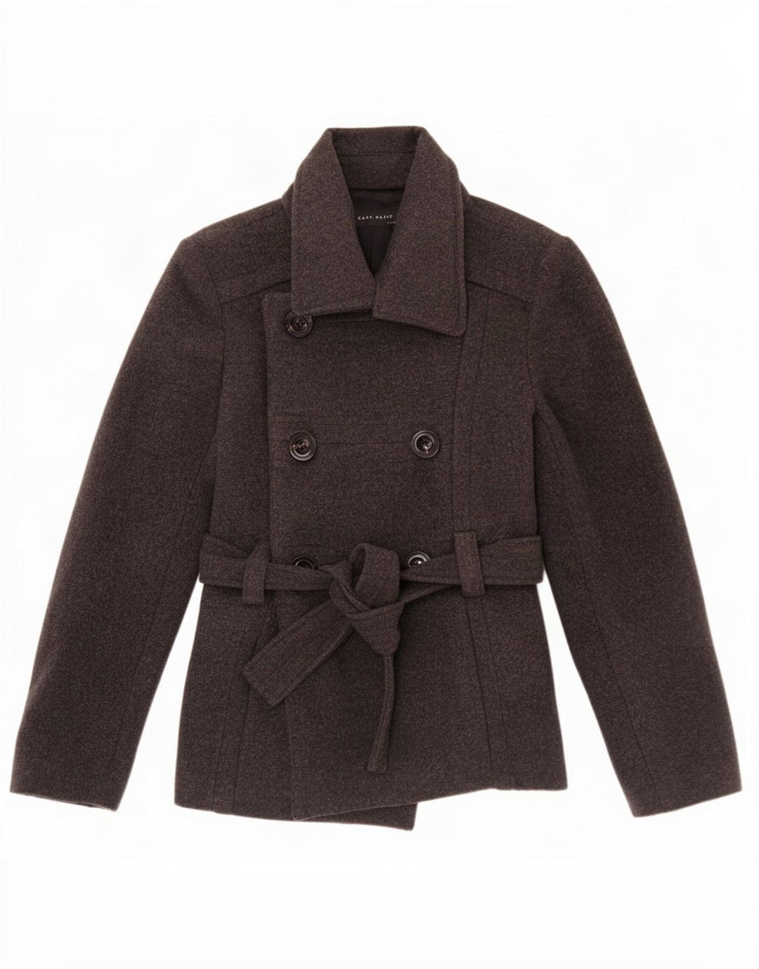 Zara Femme Caban UK 12 Laine Gris Moyen
