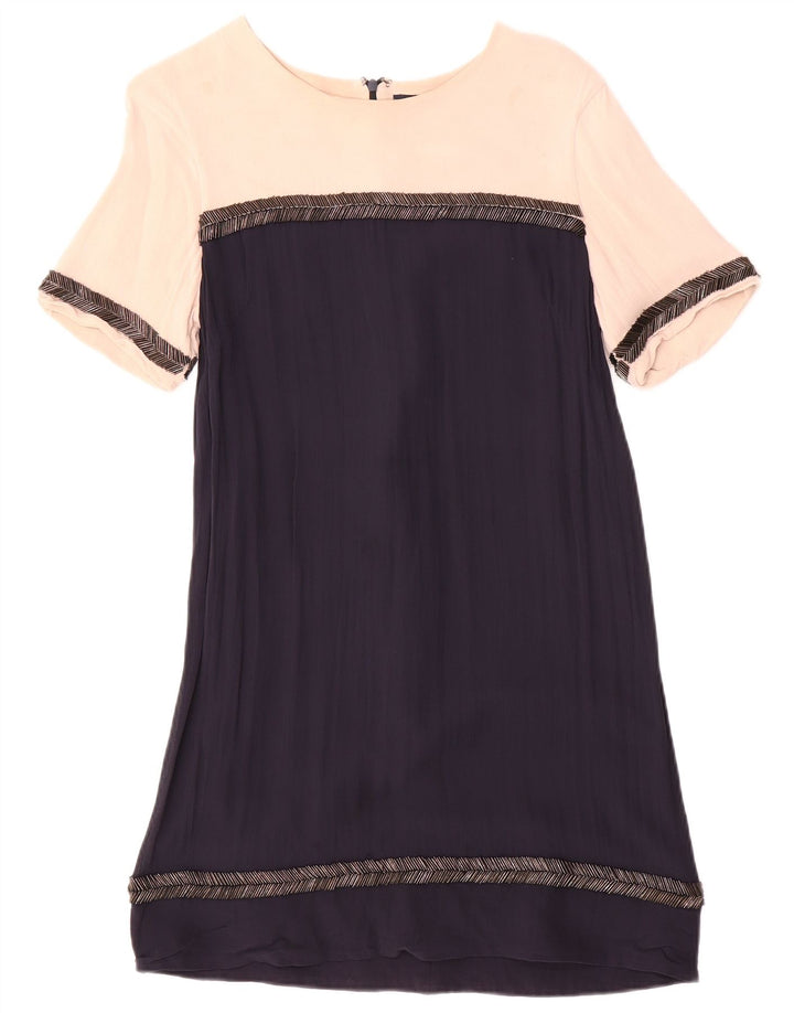 French Connection Robe droite pour femme UK 44 Large Bleu marine Colourblock