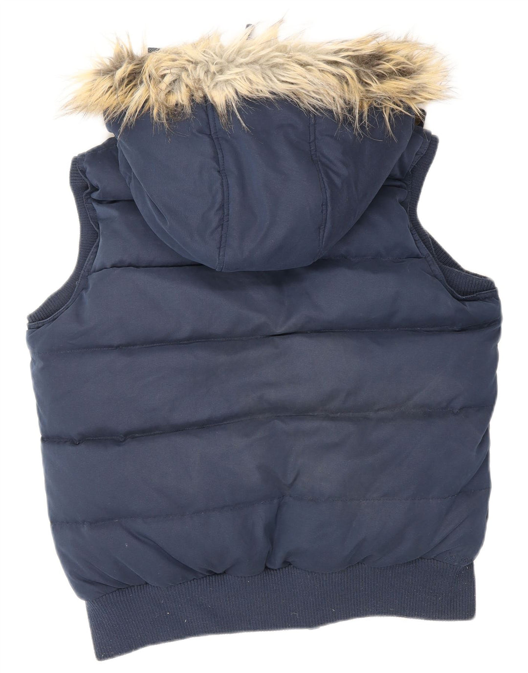 Fat Face Gilet rembourré à capuche pour femme UK 12 Medium Bleu marine Polyester