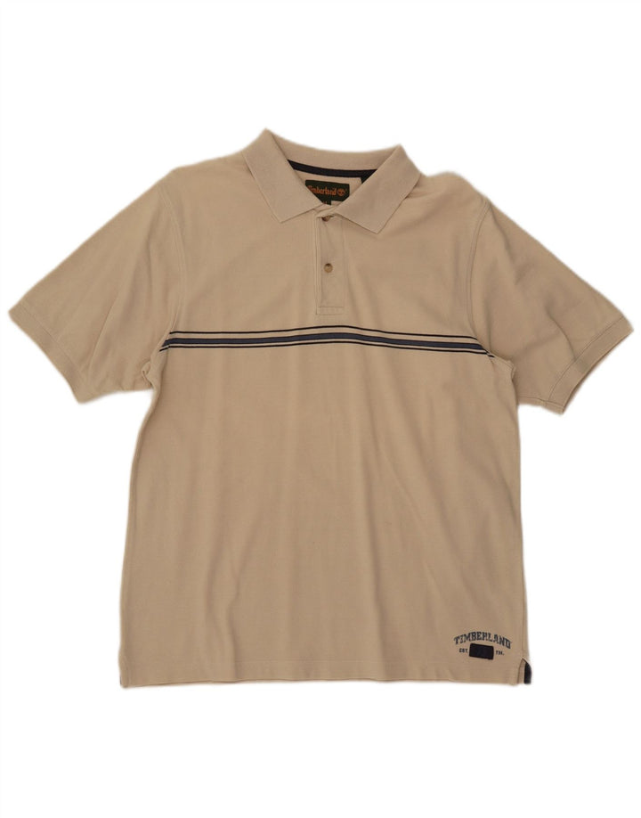 TIMBERLAND Polo Homme Coton Rayé Beige Moyen