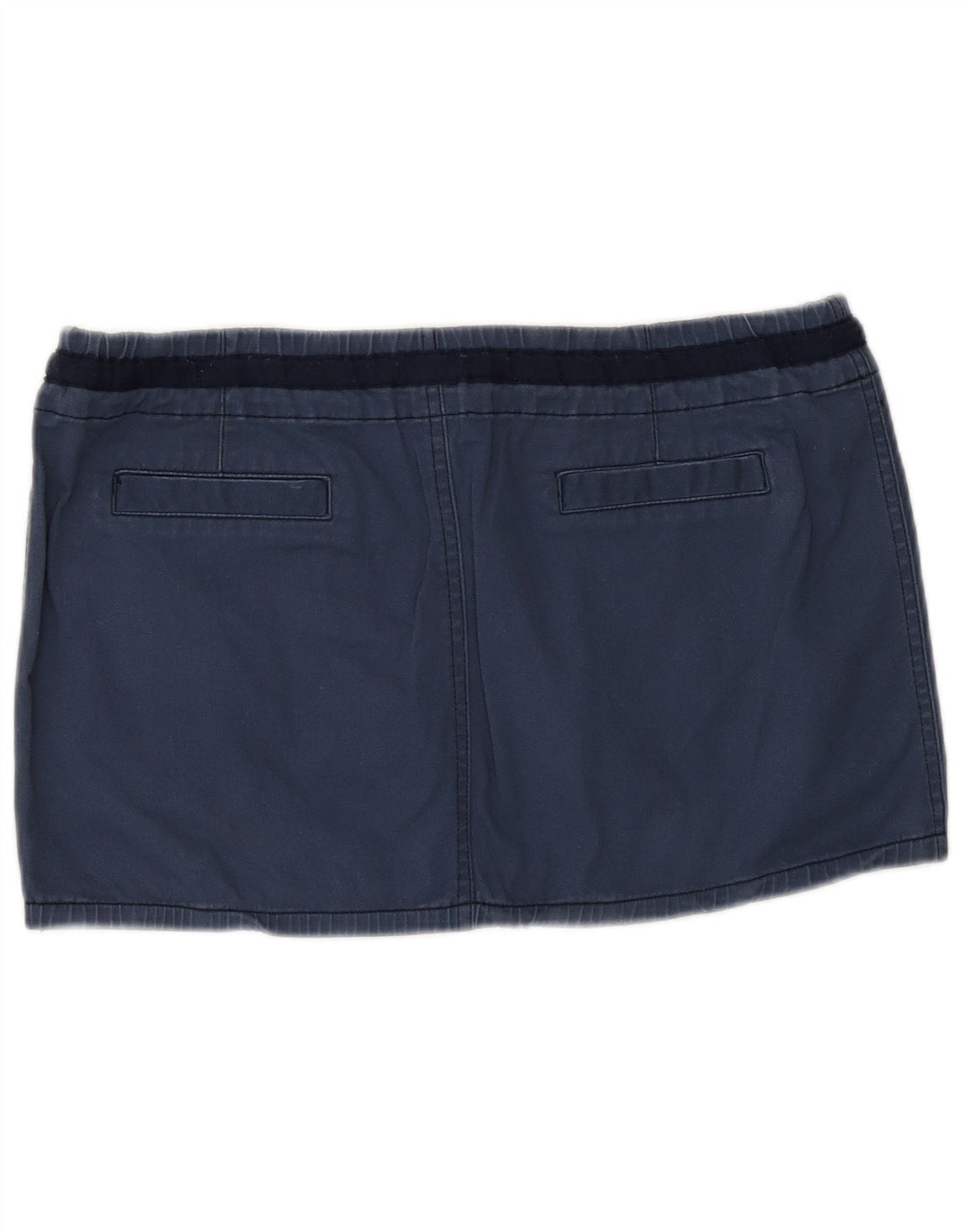Benetton Mini Jupe Femme IT 44 Medium W34 Bleu Marine Coton