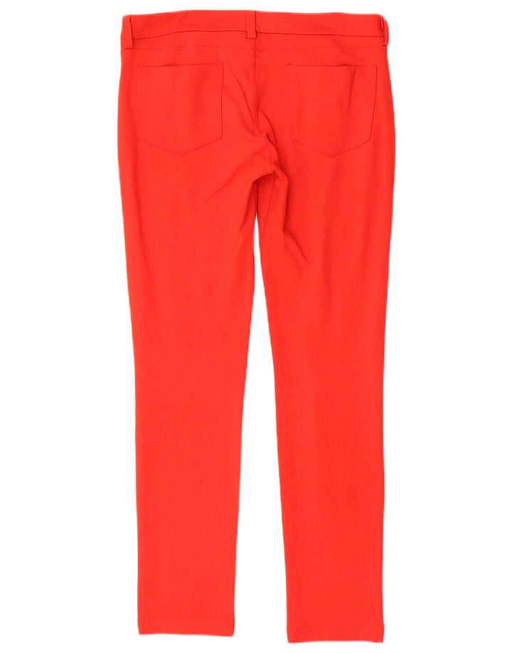 MOSCHINO Pantalon décontracté slim pour femme UK 10 Small W32 L30 Rouge Viscose