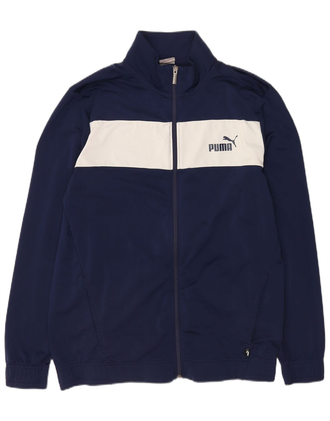 Puma Veste de survêtement pour homme Taille L Bleu marine Colourblock