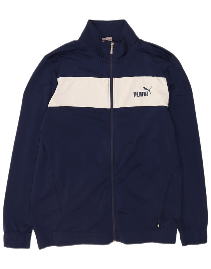 Puma Veste de survêtement pour homme Taille L Bleu marine Colourblock