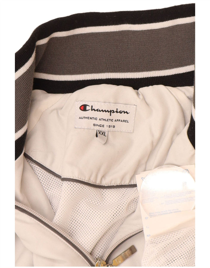 CHAMPION Veste de Survêtement Homme 2XL Blanc Colorblock Polyester