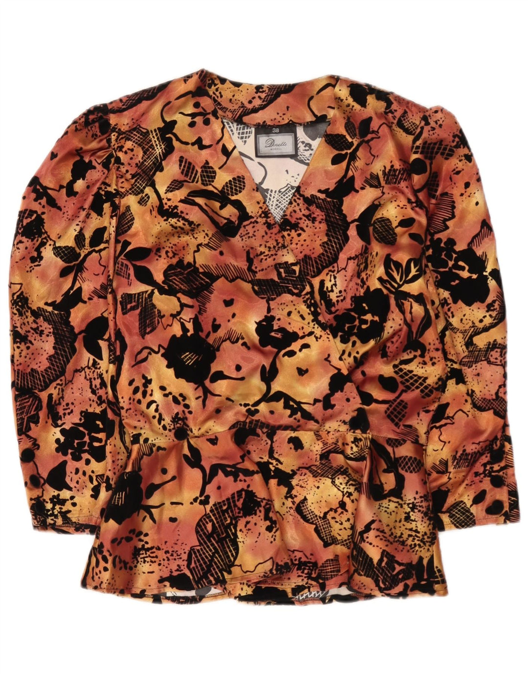 Dorette Chemisier à manches 3/4 pour femme EU 38 Orange moyen floral