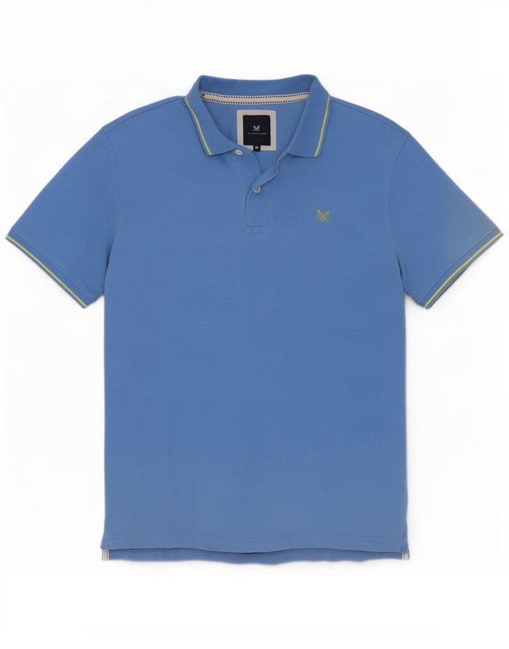Crew Clothing Polo Homme Coton Rayé Bleu Moyen