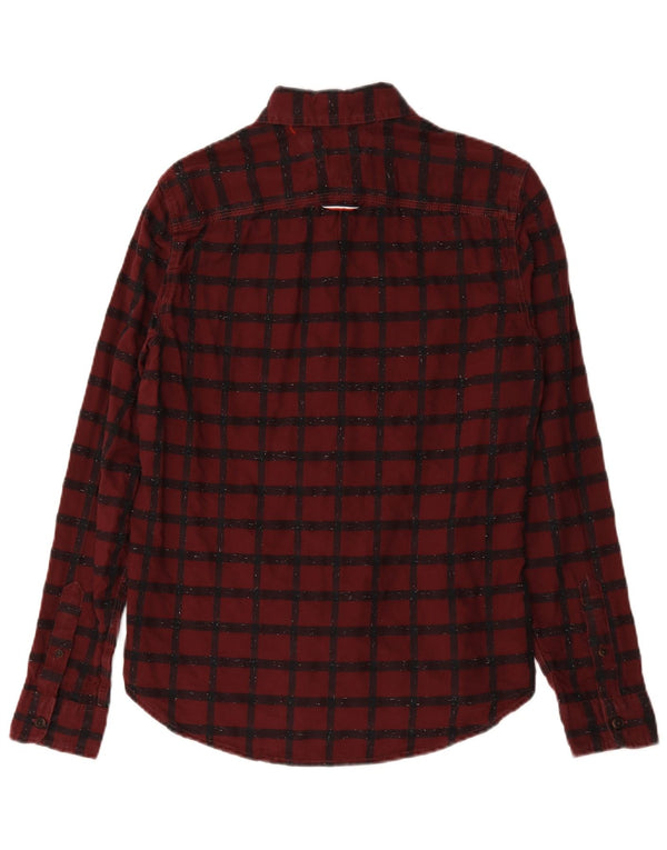 Tommy Hilfiger Chemise en flanelle pour homme Petit carreaux bordeaux en coton