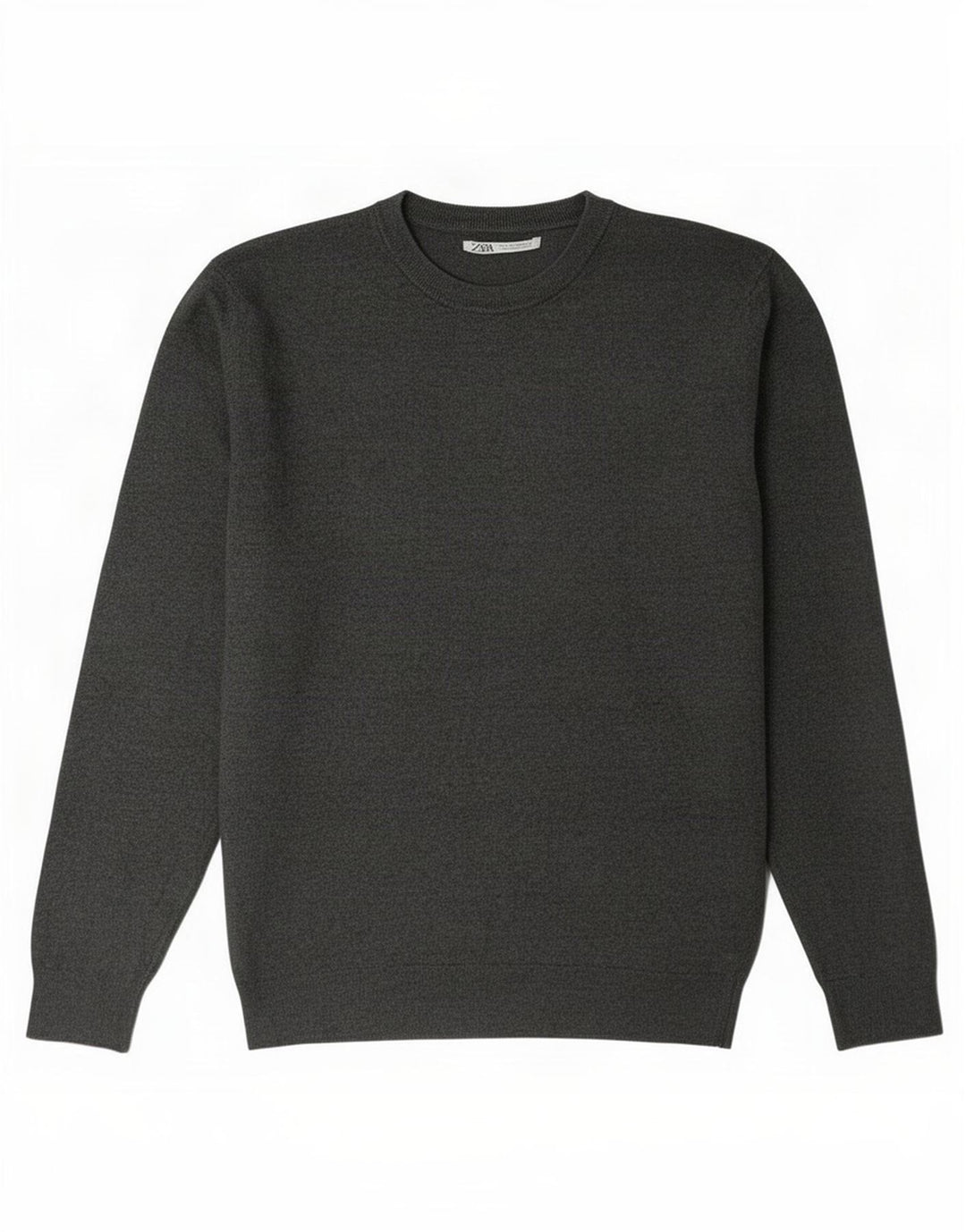 Zara Pull Col Ras Du Cou Homme Gris Moyen