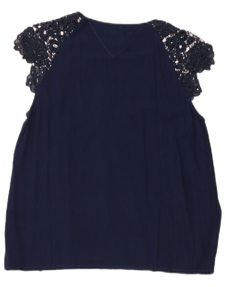 Tommy Hilfiger Chemisier pour femme UK 10 Small Bleu marine Viscose