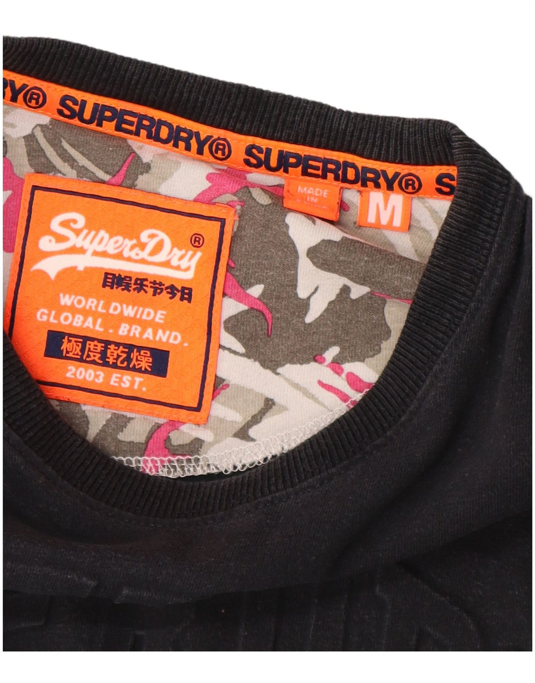 SUPERDRY T-Shirt Graphique Homme Bleu Marine Moyen Coton