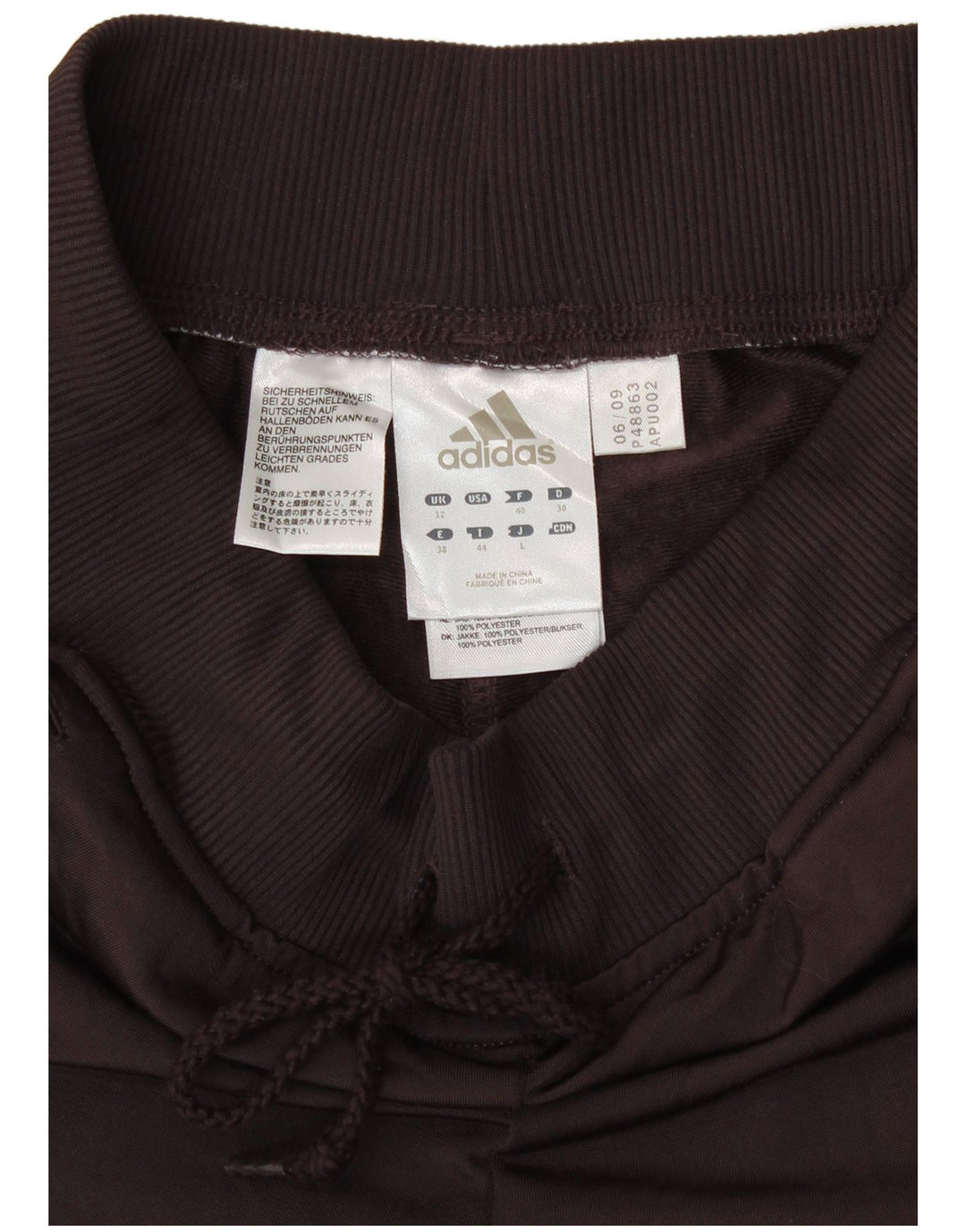 Adidas Pantalon de survêtement pour femme UK 12 Marron moyen Polyester