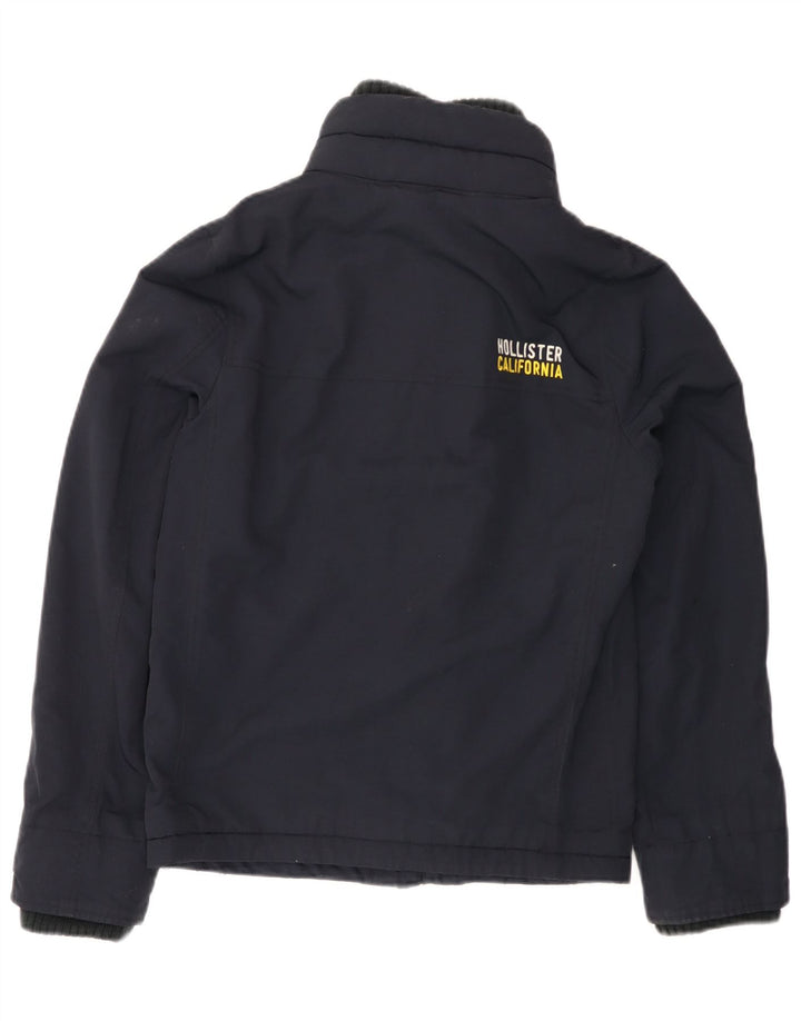 HOLLISTER Veste coupe-vent surdimensionnée pour femme UK 10 Petit nylon bleu marine