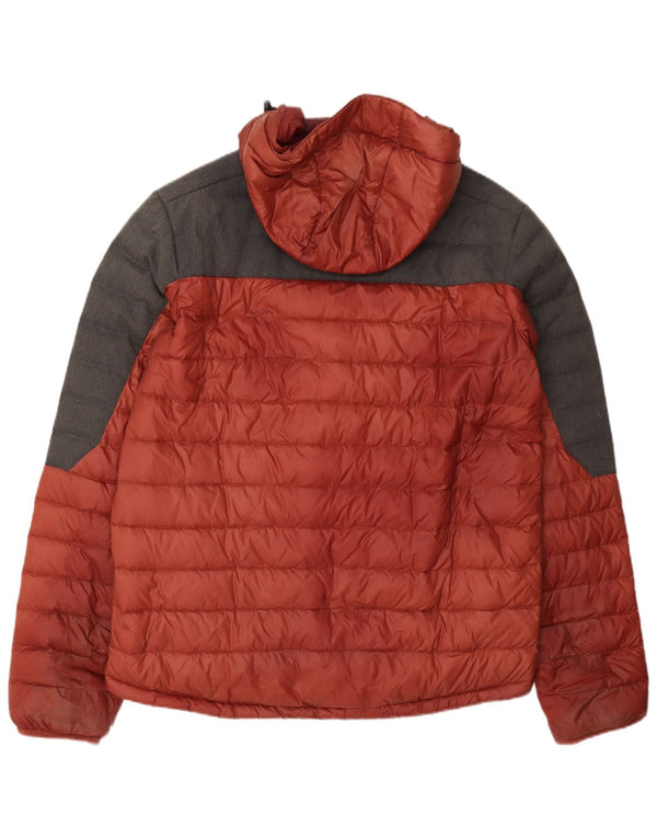 Jack Wolfskin Veste matelassée à capuche pour homme UK 40/42 Large Rouge Colourblock
