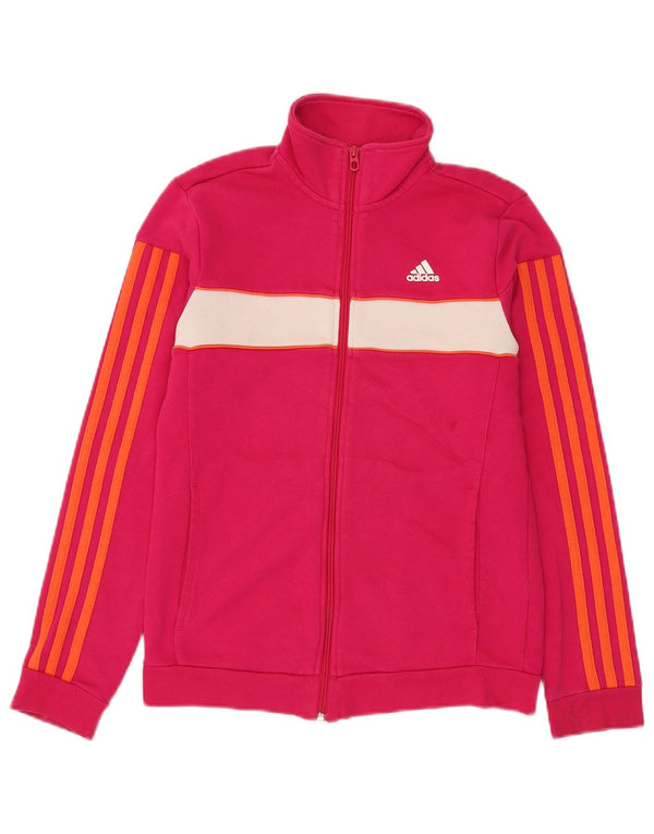Adidas Veste de survêtement pour femme UK 8/10 Petit Rose Colorblock Coton